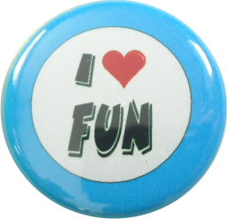 I love fun Button blau